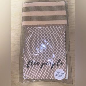 Free People Riot Sport Fishnet Anklet Sock / Nude Lurex